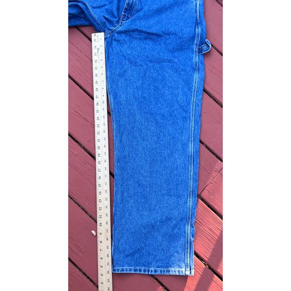 Dickies Denim Jean Bib Overalls Pants 36 x 32 Workwear Stonewashed Indigo Blue - Picture 8 of 12